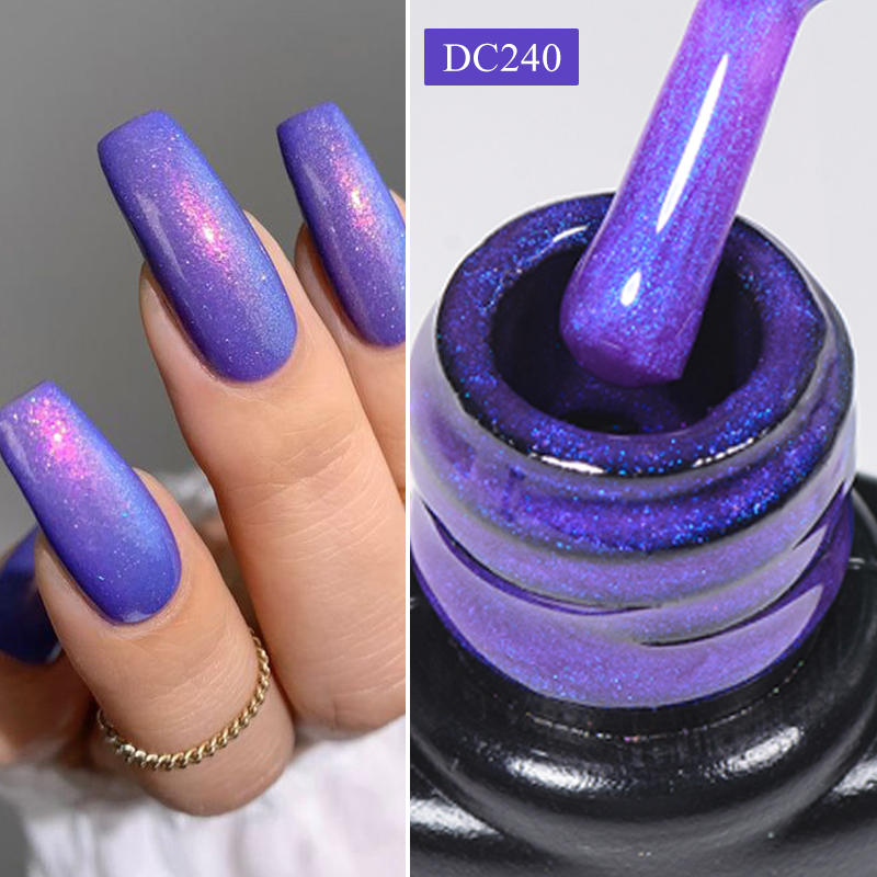 Nail Art Pink - Mtssii 7 ミリリットルオーロラグリッターラバーベースジェルカメレオンピンクゴールドフレークワニスソークオフ半永久 UV LED ネイルアートジェルポリッシュ
