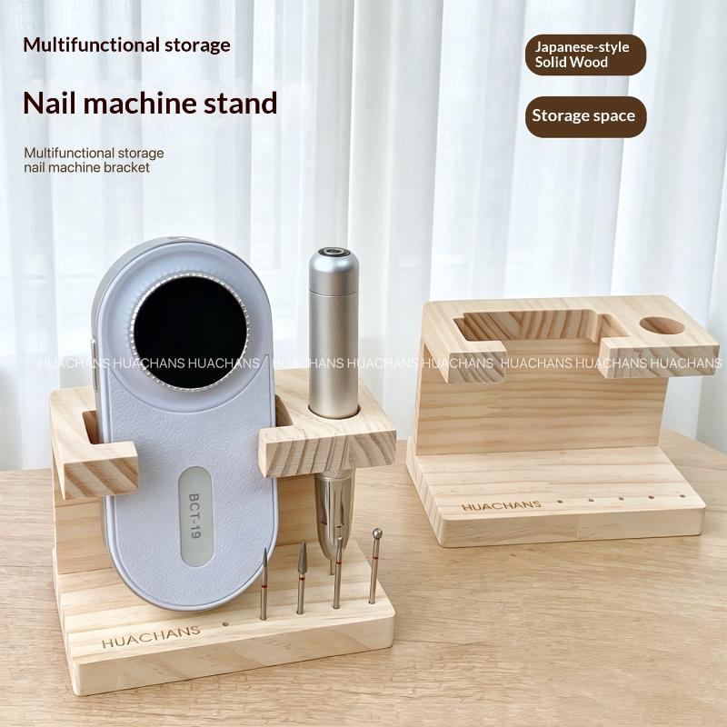 Nail Drill Machine - 1 個夏用ネイルドリルマシンビット木製ホルダーネイルトレーニングネイルアートアクセサリー DIY マニキュア収納ラック