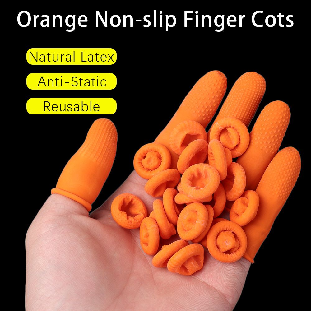 Nail Art Orange - 100個入り 再利用可能な指先保護用ネイルアートツール ゴム製指サック オレンジ色 指の保護カバー