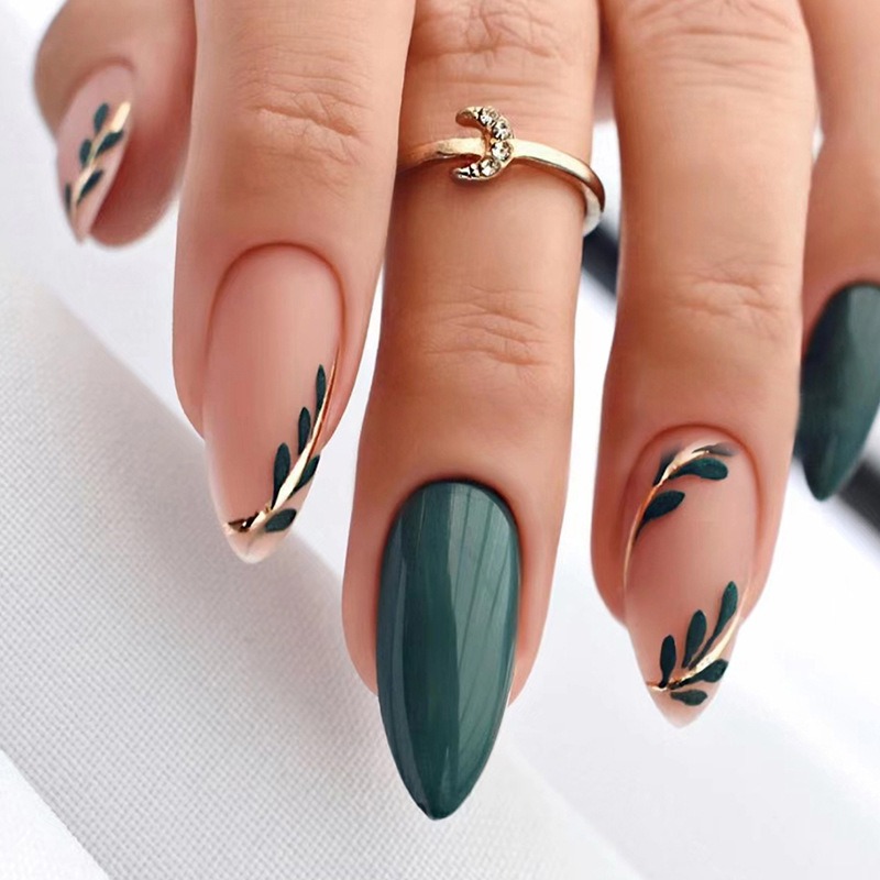 24 ピース/セットミディアムレングスアーモンドプレス爪ウェ - Nail Art Press On のレビューと価格