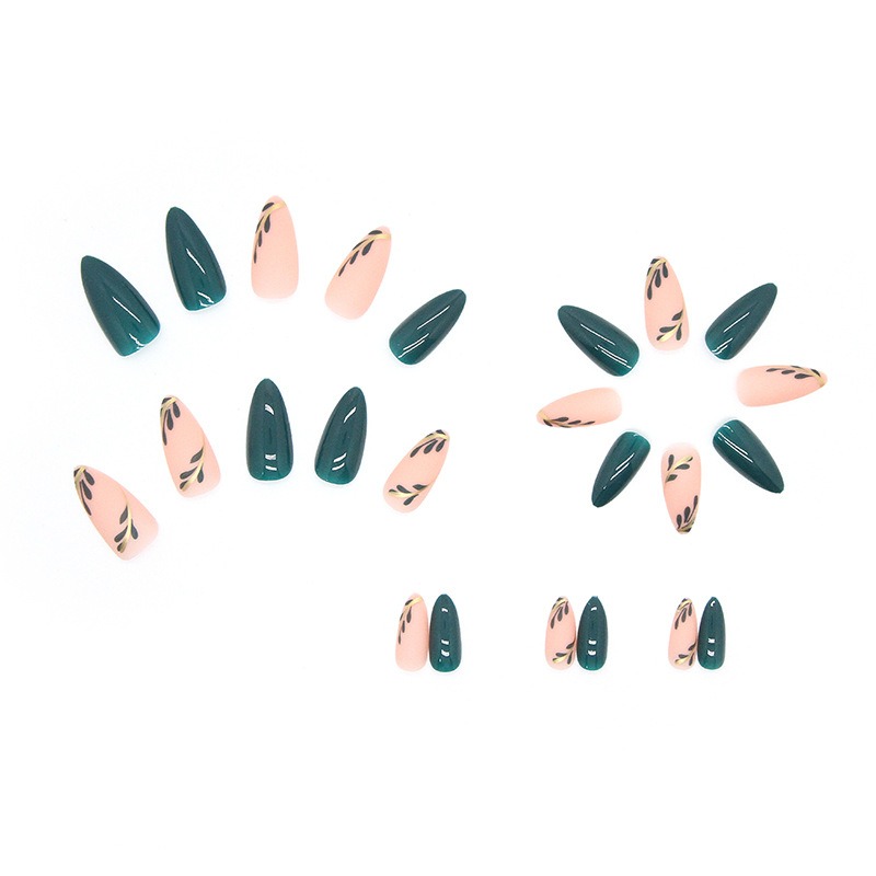 24 ピース/セットミディアムレングスアーモンドプレス爪ウェ - Nail Art Press On のレビューと価格