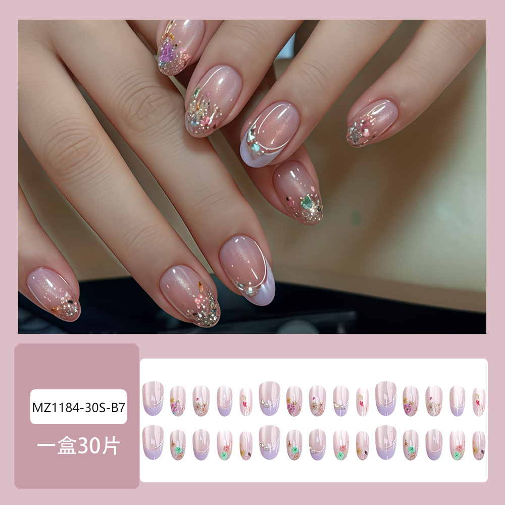 キャットアイフレンチマニキュアチップアート3Dアクリルつけ爪 - Nail Art Pink のレビューと価格