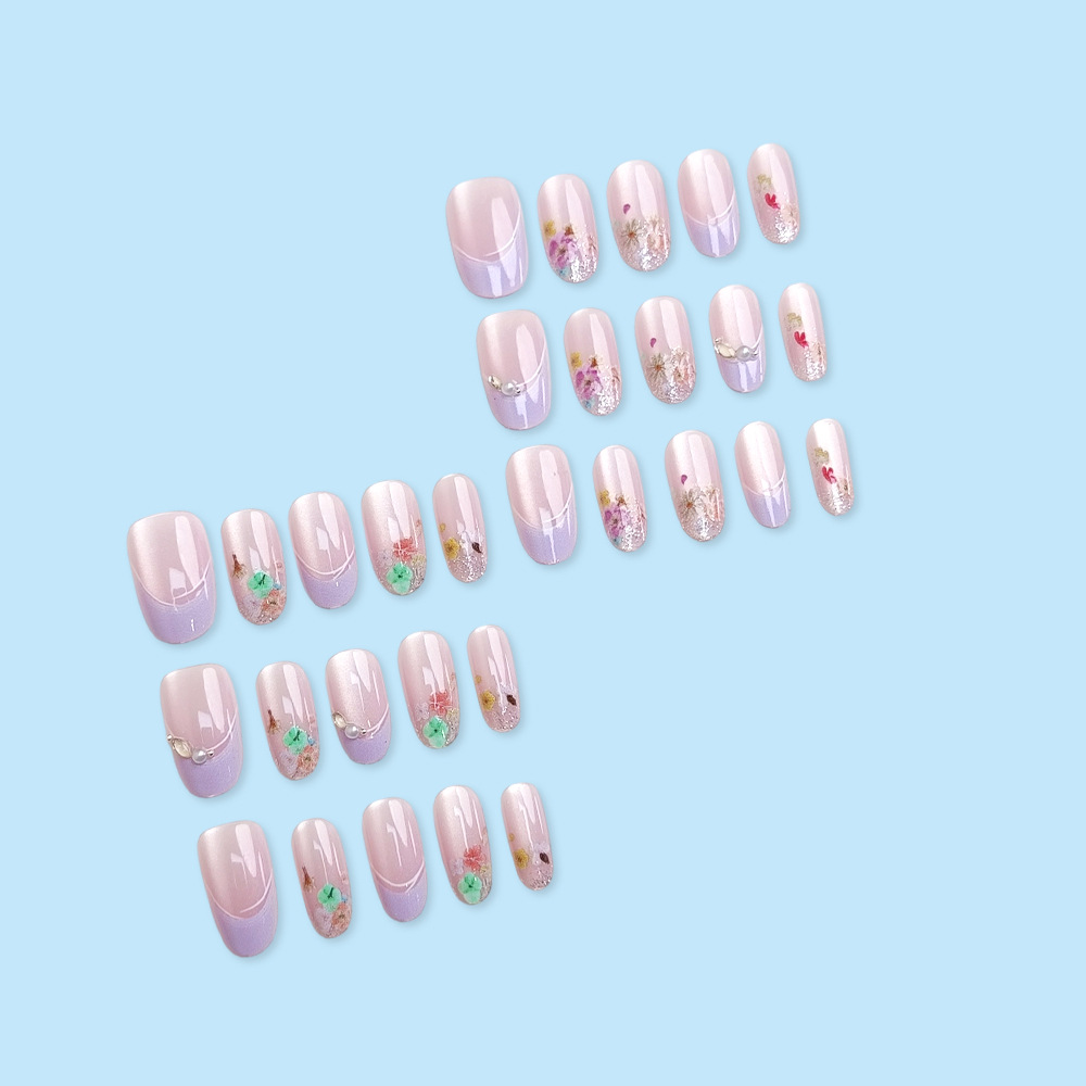 キャットアイフレンチマニキュアチップアート3Dアクリルつけ爪 - Nail Art Pink のレビューと価格