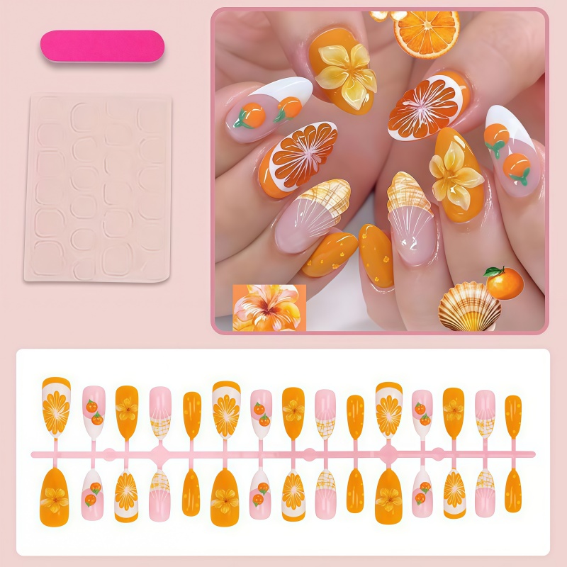 2026年新作 30枚入り 3Dフルーツオレンジ ウェアラブ - Nail Art Orange のレビューと価格